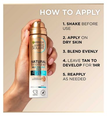 Garnier Ambre Solaire Natural Bronzer Quick Drying Dark Self Tan Body Mist 150ml (5)