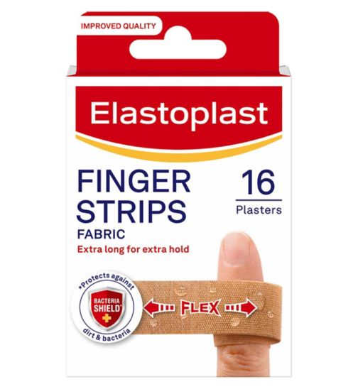 Elastoplast Fabric Finger Strip Flexible Plasters, 16 Pack