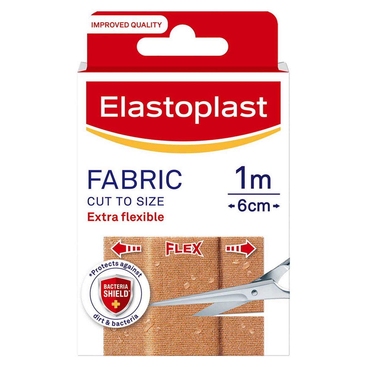 Elastoplast Fabric Durable Cut To Size Plasters 1M X 6Cm - 10 Strips