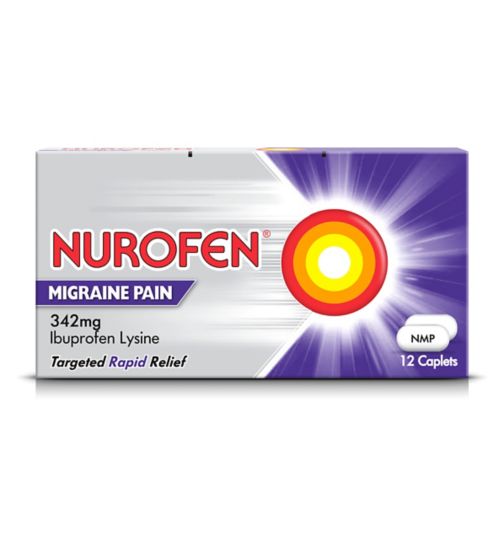 Nurofen Migraine Pain Relief 342mg Caplets Ibuprofen x12