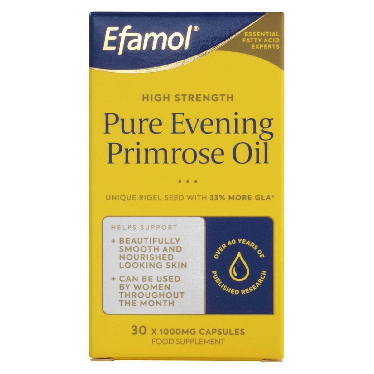 Efamol High Strength Pure Evening Primrose Oil 30 X 1000Mg Capsules, Caps