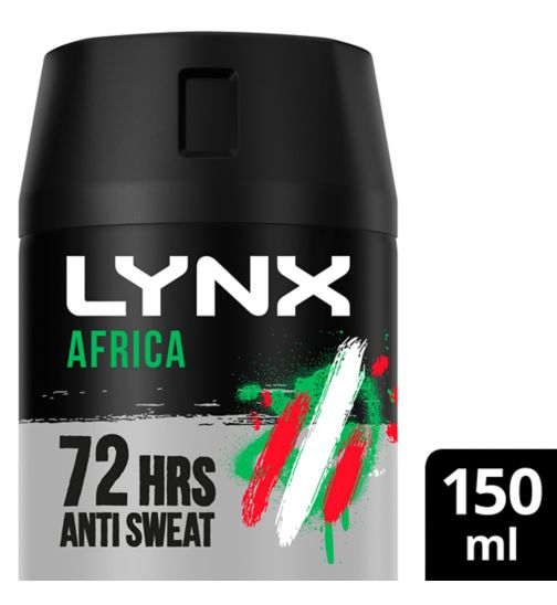Lynx Africa 72-hour protection Antiperspirant Deodorant Spray aerosol for all-day freshness 150ml
