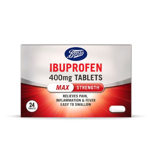 Boots Ibuprofen 400mg Tablets Max Strength - 24 Tablets