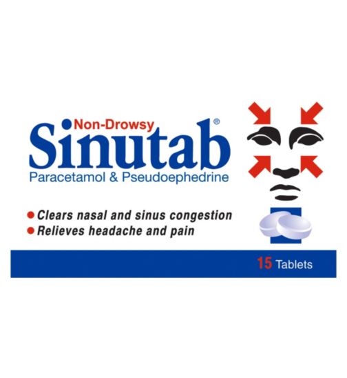Sinutab Non-Drowsy - 15 tablets