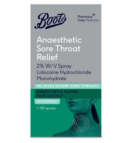 Anaesthetic Sore Throat Relief 2% w/v Spray Lidocaine Hydrochloride Monohydrate