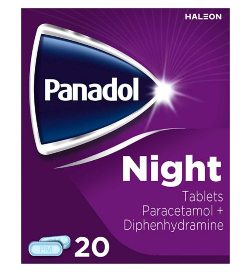Panadol Paracetamol Diphenhydramine Tablets 500mg/ 25mg NightPain 20s