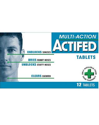 Multi-Action ACTIFED Tablets  - 12 Tablets