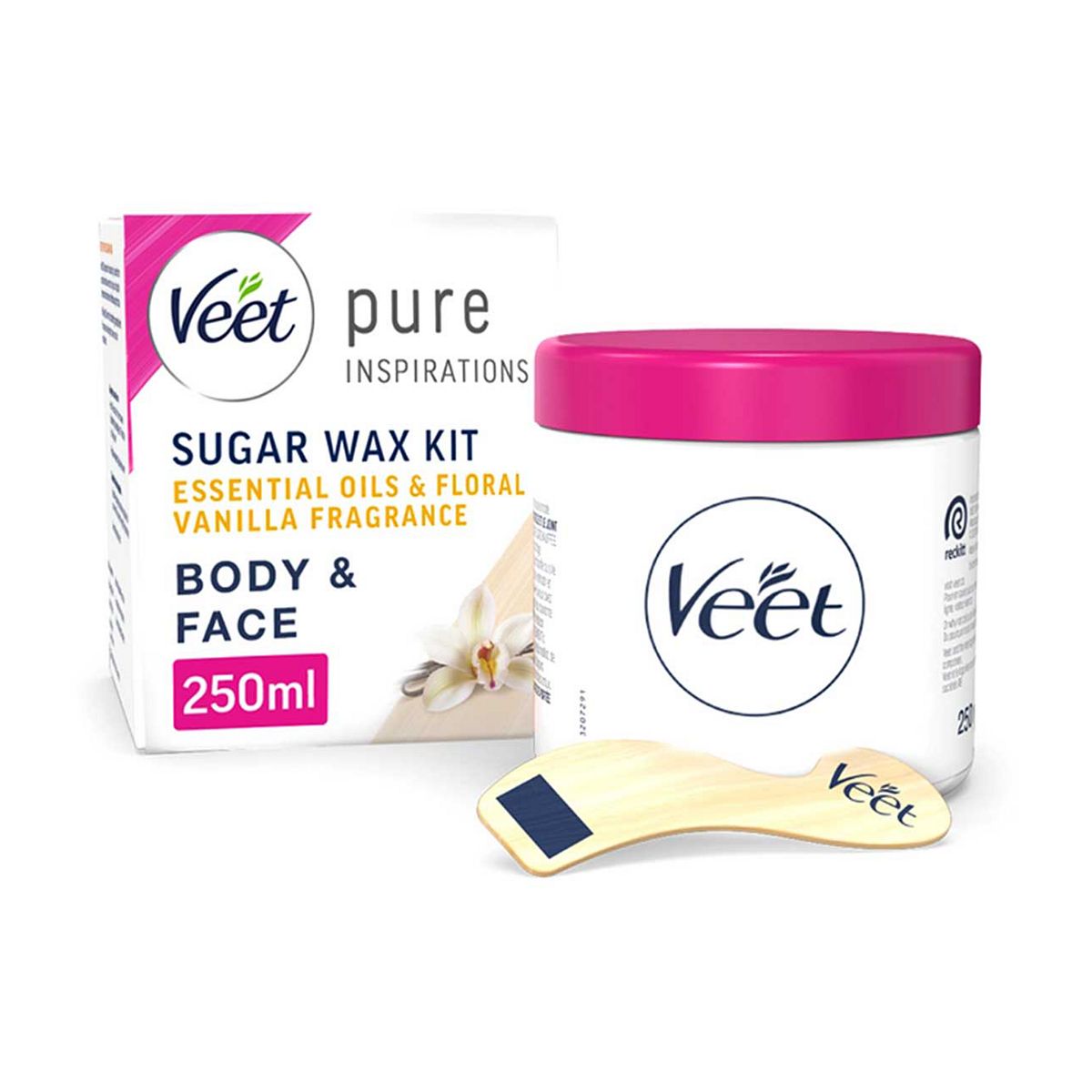 Veet Pure Oriental Hot Wax Body & Face Floral Vanilla -250 ml, 250ml