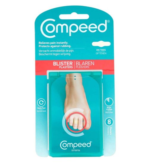 Compeed Hydrocolloid Blister Plaster for Toes - Pack of 8