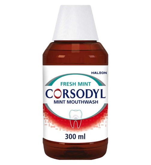 Corsodyl Antibacterial Mouthwash, Fresh Mint, 300 ml