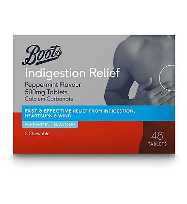 Boots  Indigestion Relief Tablets Peppermint Flavour - 48 tablets