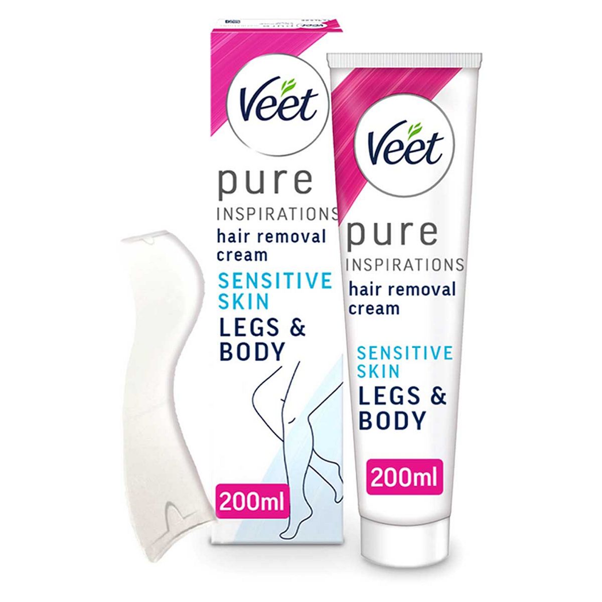 Veet Pure Hair Removal Cream Legs & Body Sensitive -200 ml, 200ml