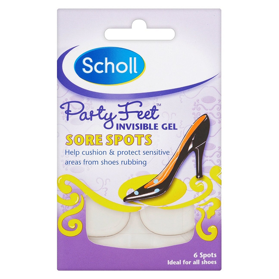 Scholl Party Feet Invisible Gel Sore Spots   6 pack   Boots