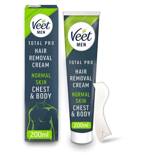 Veet Men Total Pro Hair Removal Cream Chest & Body Normal Skin - 200ml