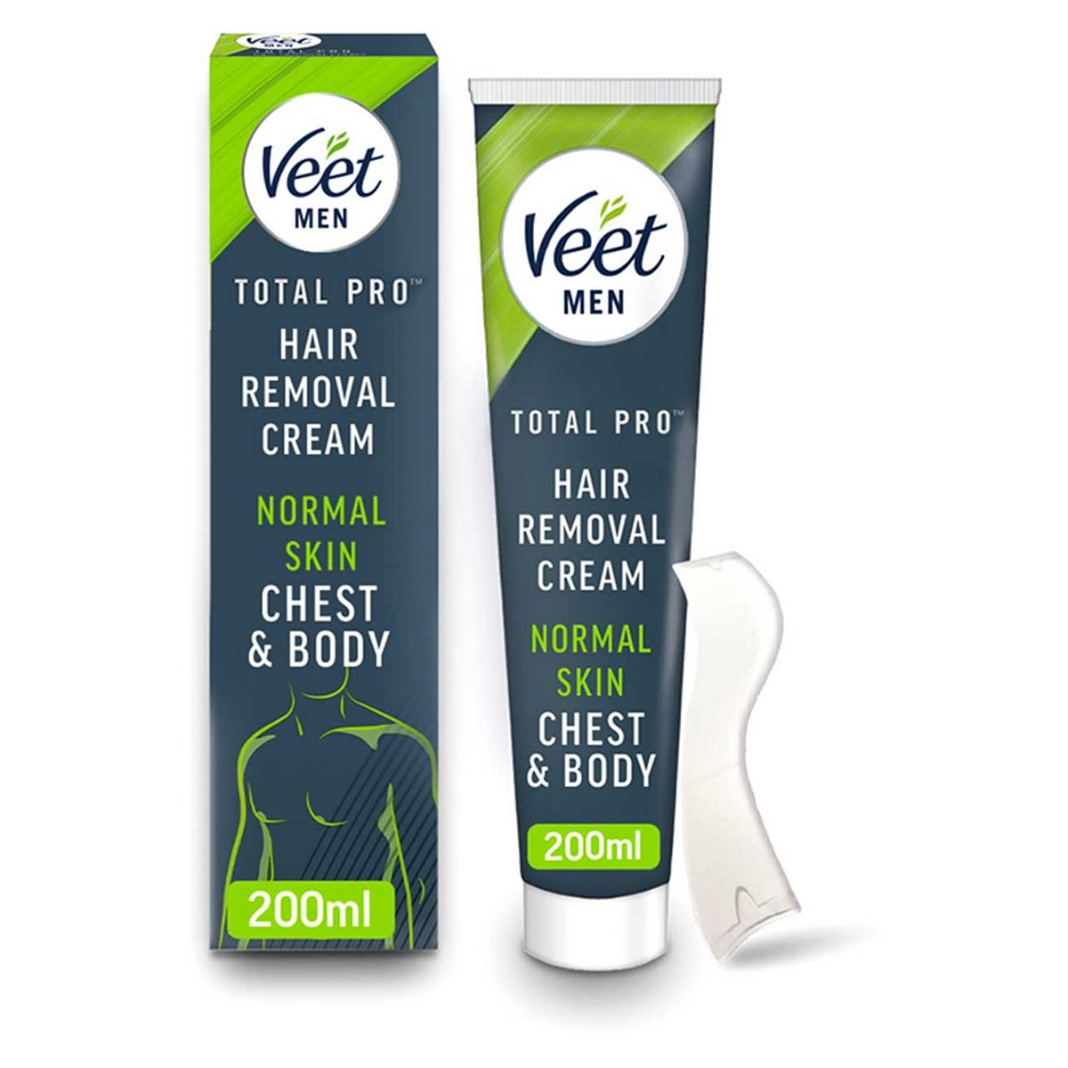 Veet Men Total Pro Hair Removal Cream Chest & Body Normal Skin -200 ml, 200ml