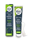 Veet Men Total Pro Hair Removal Cream Chest & Body Normal Skin - 200ml