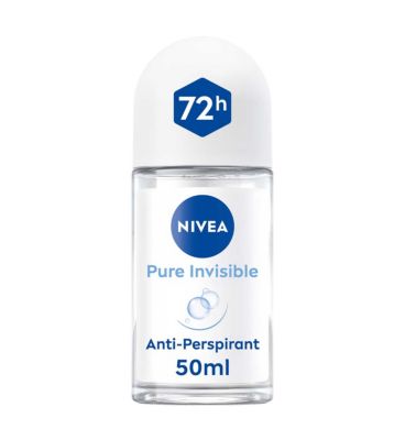 NIVEA Anti-Perspirant Deodorant Roll-On, Pure Invisible, 48 Hours Deo, 50ml