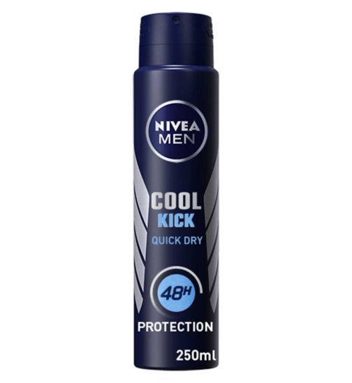 NIVEA MEN Anti-Perspirant Deodorant Spray, Cool Kick, 48 Hours Deo, 250ml