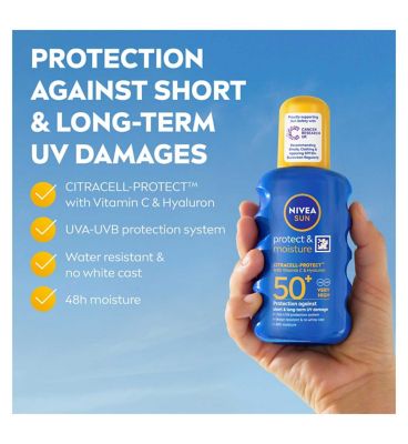 NIVEA SUN Protect & Moisture Sun Cream Spray SPF50+ 200ml (12)