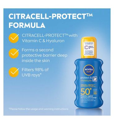 NIVEA SUN Protect & Moisture Sun Cream Spray SPF50+ 200ml (13)