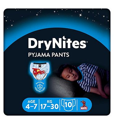 Huggies Drynites Pyjama Bed Wetting Pants Boys 4-7 Years - 10 Pants