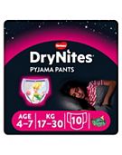 Huggies DryNites Pyjama Bed Wetting Pants Girls, 10 Pants, 4-7 Years