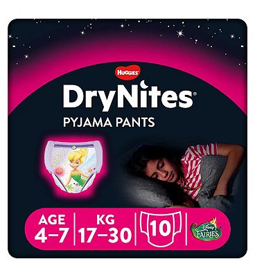 Huggies DryNites Dry Nights Pyjamas Boys Girls Size 4-7 - Pack of 30 Nappy  Pants