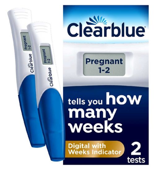 Clearblue Pregnancy Test With Weeks Indicator, Kit Of 2 Digital Tests -  Boots Clearblue Pregnancy Test With Weeks Indicator, Kit Of 2 Digital Tests -  Boots