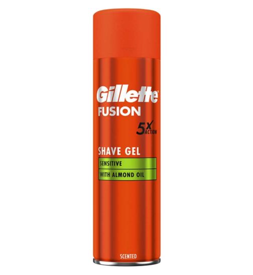 Gillette Fusion Shave Gel with Almond Oil, For Sensitive Skin, 200ml