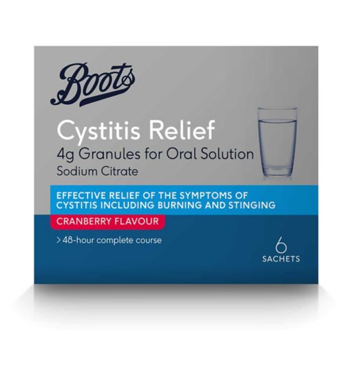 Boots Pharmaceuticals Cystitis Relief Cranberry Flavour- 6 Sachets