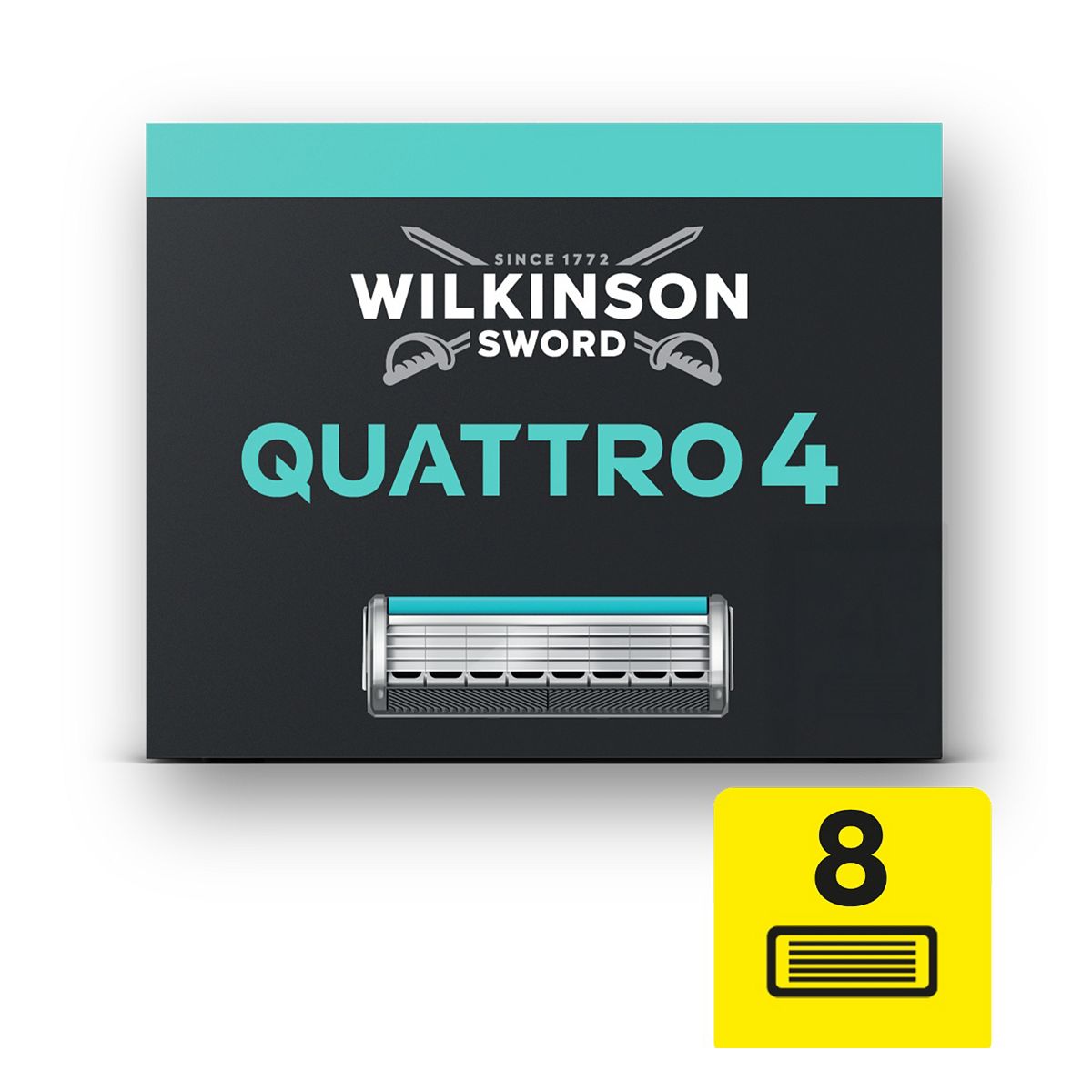 Wilkinson Sword Quattro Men's Razor Blade Refills 8 Pack