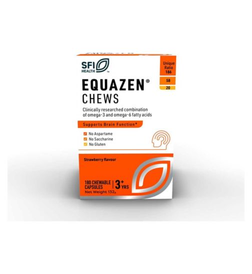 Equazen Capsules - Omega 3 & Omega 6 Supplement - 180 Strawberry Flavoured Chews