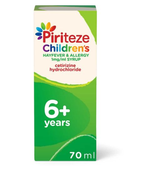 Piriteze Antihistamine Allergy Relief Syrup for Kids Sugar Free Banana Flavour 70ml