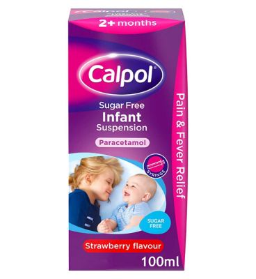 Calpol Infant Sugar Free Oral Suspension Strawberry Flavour 2+ Months 100ml