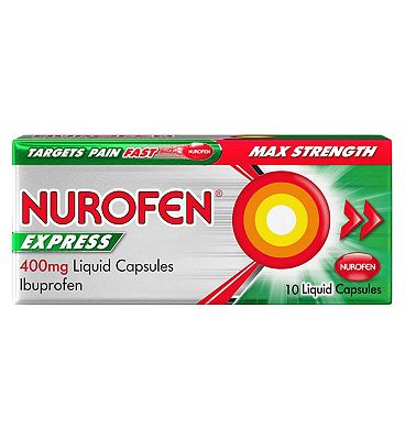 Nurofen Express Pain Relief Ibuprofen 400mg Liquid Caps - 10 Capsules