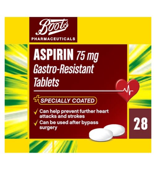 Boots Aspirin 75mg Gastro-Resistant Tablets - 28