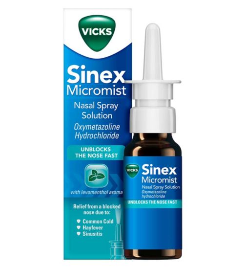 Vicks Sinex Micromist Decongestant Nasal Spray For Blocked Nose 15ml