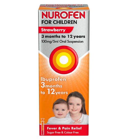 Nurofen for Children Strawberry 3 months to 12 years 100mg/5ml Oral Suspension -  200ml