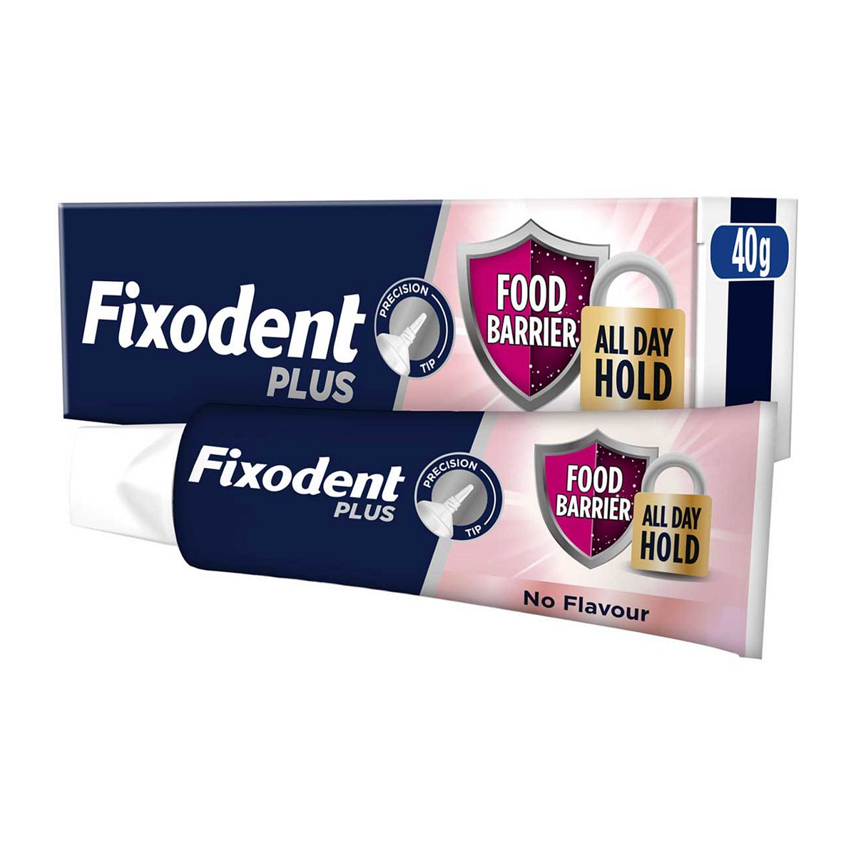 Fixodent Plus Food Barrier Denture Adhesive Flavour Free 40G