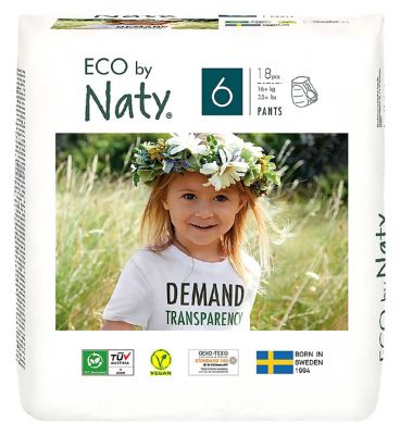 Naty Pull On Pants, Size 6 Carry Pack, 18 Pants, 16kg+