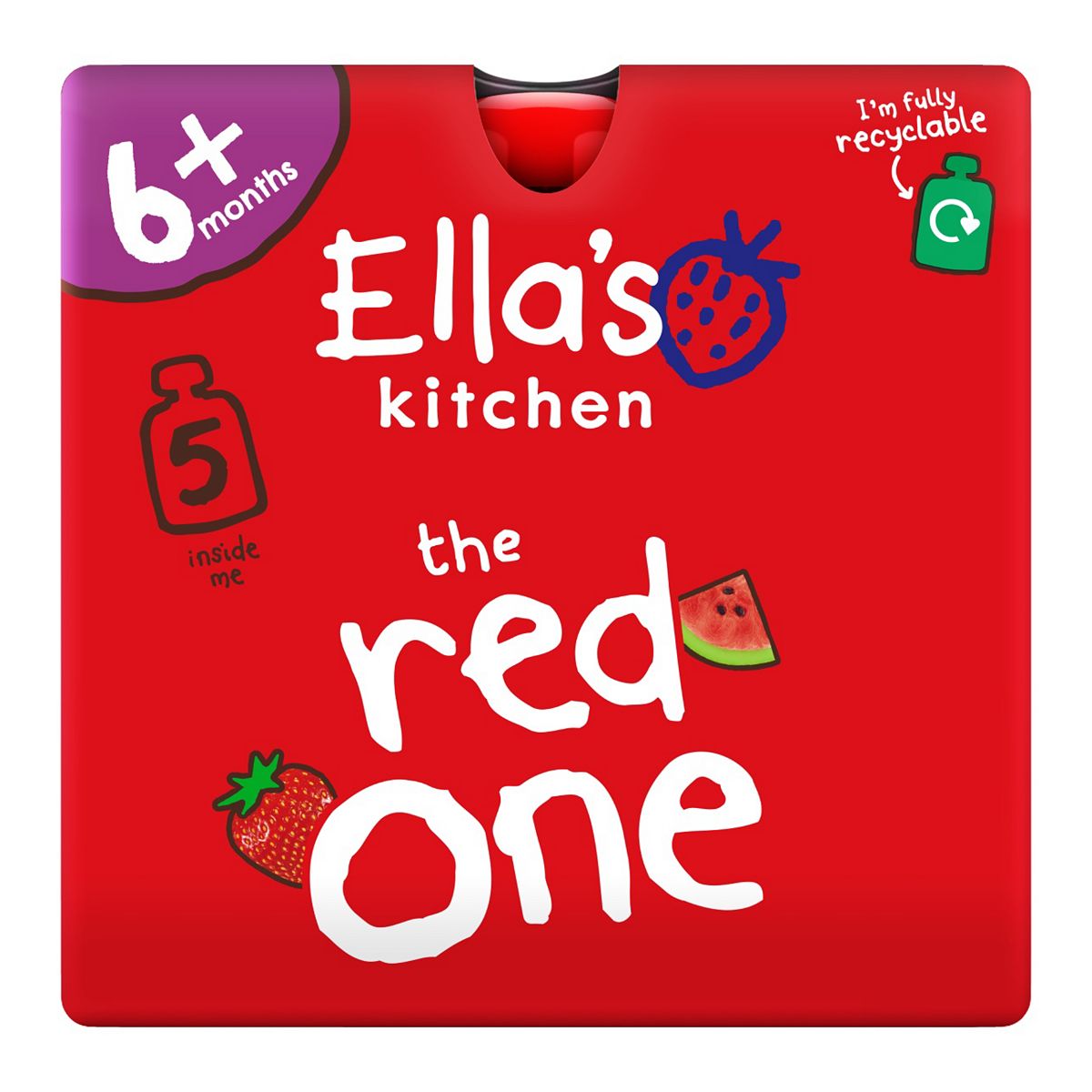 Ella's Kitchen Organic The Red One Smoothie Multipack Baby Food Pouch 6+ Months 5X90g