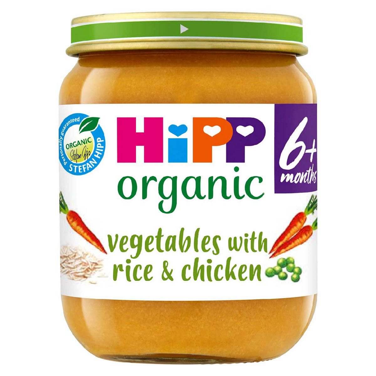 Hipp Organic Vegetables With Rice And Chicken Baby Food Jar 6+ Months 125g