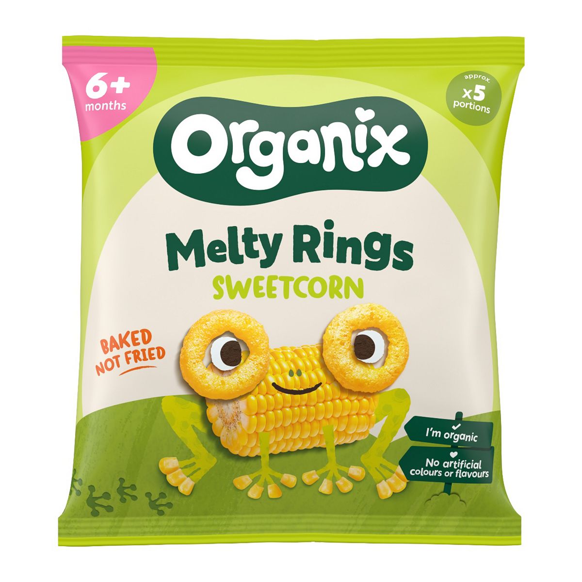 Organix Melty Organic Sweetcorn Rings Baby Puffs Snack 20G 6 Months Plus