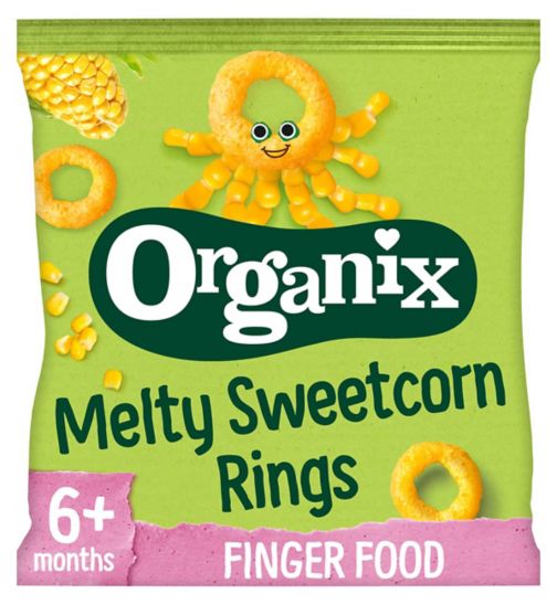 Organix Melty Sweetcorn Rings Organic Baby Finger Food Snack 20g