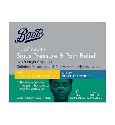 Boots Pharmaceuticals Max Strength Sinus Pressure & Pain Relief Day & Night - 16 Capsules