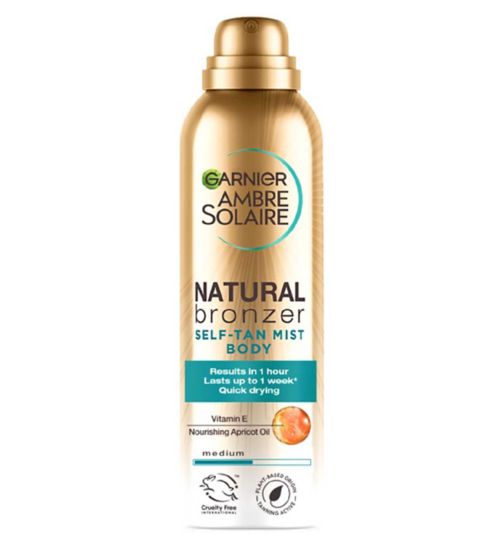 Garnier Ambre Solaire Natural Bronzer Quick Drying Medium Self Tan Body Mist 150ml