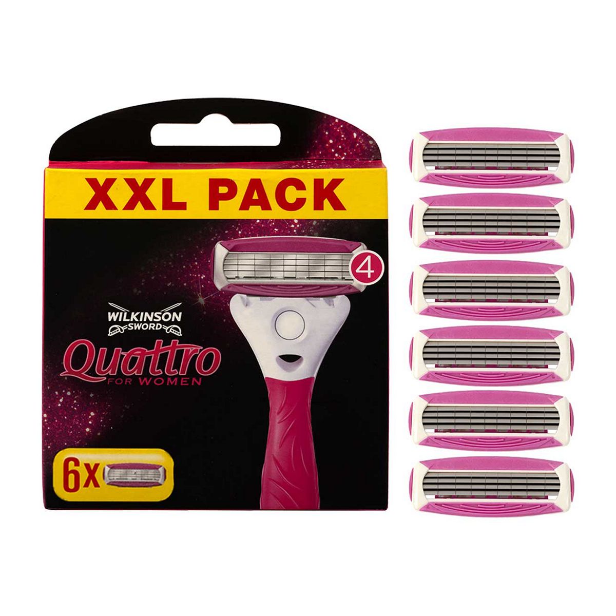 Wilkinson Sword Intuition Quattro 6 Women's Razor Blade Refills Xl Pack