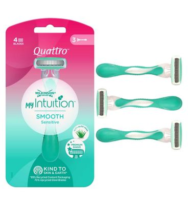 Wilkinson Sword Quattro for Women Sensitive Disposable Razors 3s