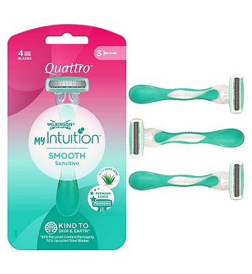 Wilkinson Sword Quattro for Women Sensitive Disposable Razors 3s