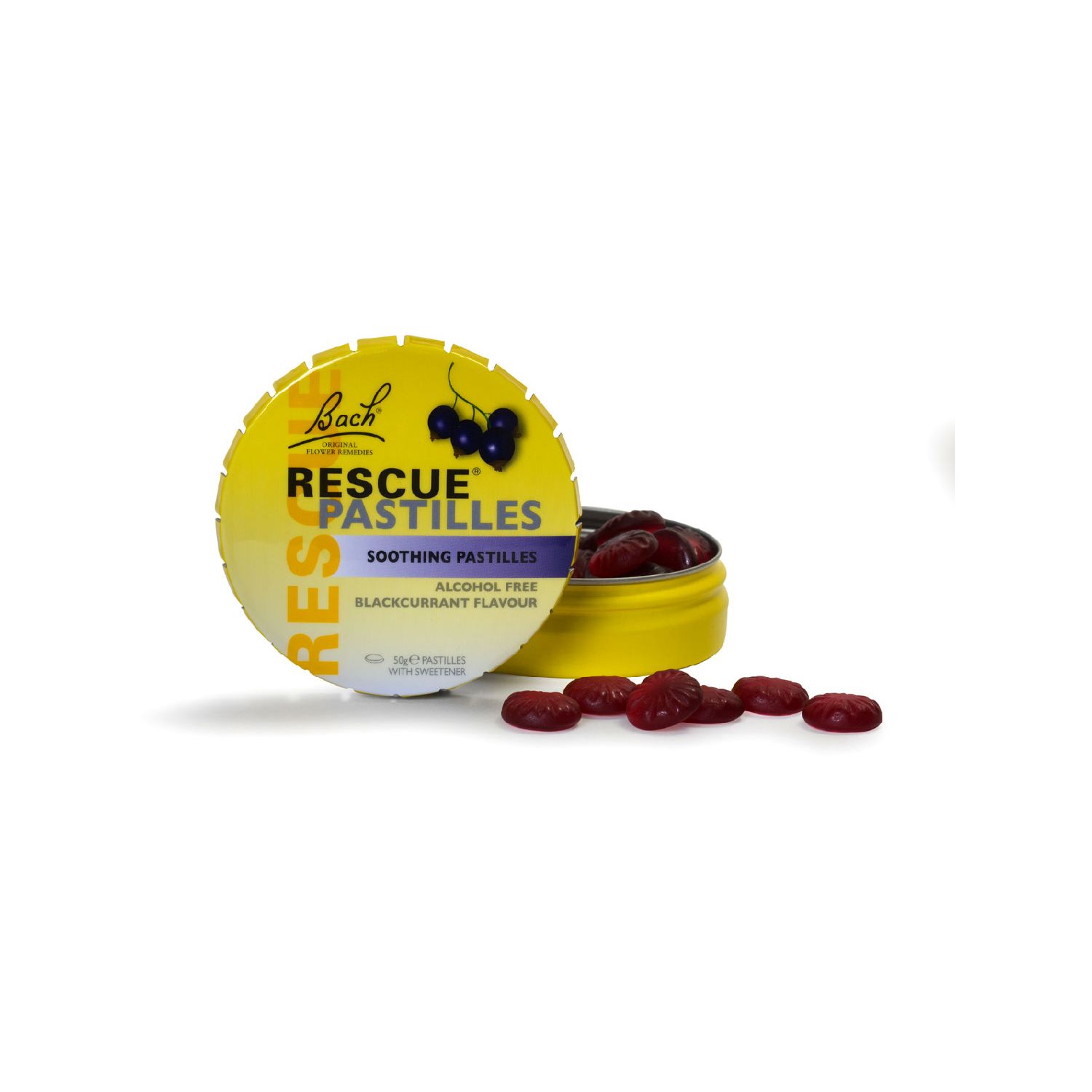 Bach Rescue Remedy Blackcurrant Pastilles Soothing Flower Essences 50g